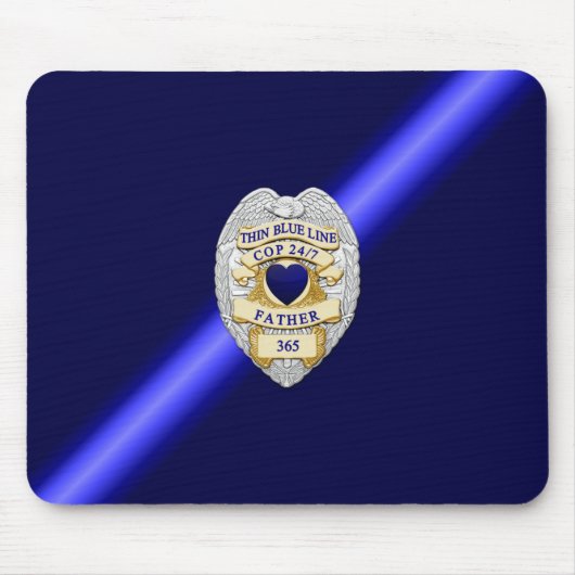 Thin Blue Line Badge Muismat (Voorkant)