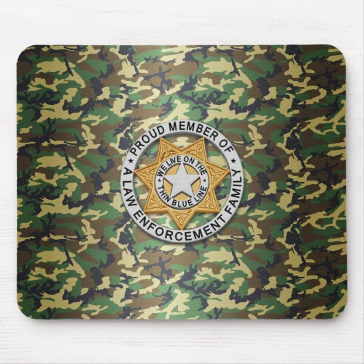 Thin Blue Line Badge Muismat (Voorkant)