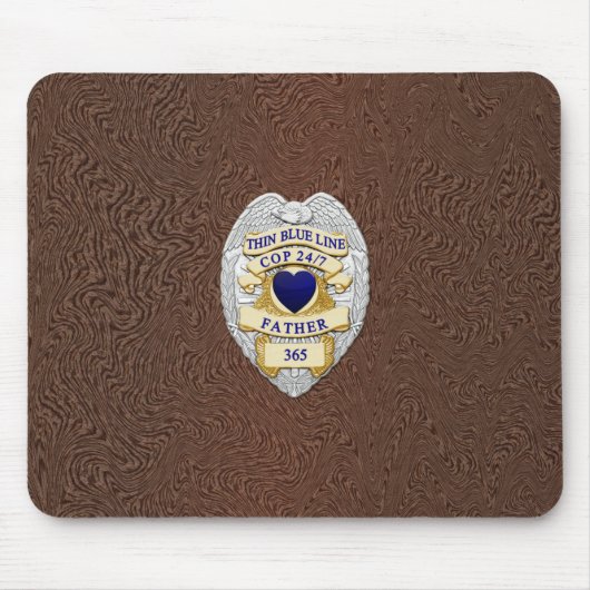 Thin Blue Line Badge Muismat (Voorkant)
