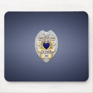 Thin Blue Line Badge Muismat
