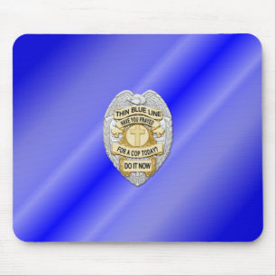 Thin Blue Line Badge Muismat