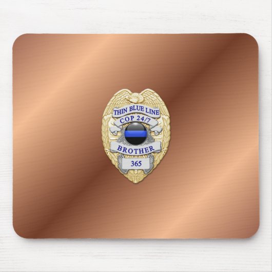 Thin Blue Line Badge Muismat (Voorkant)