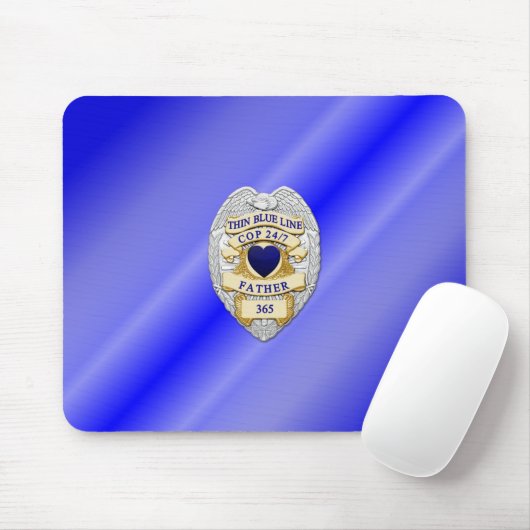 Thin Blue Line Badge Muismat (Met muis)