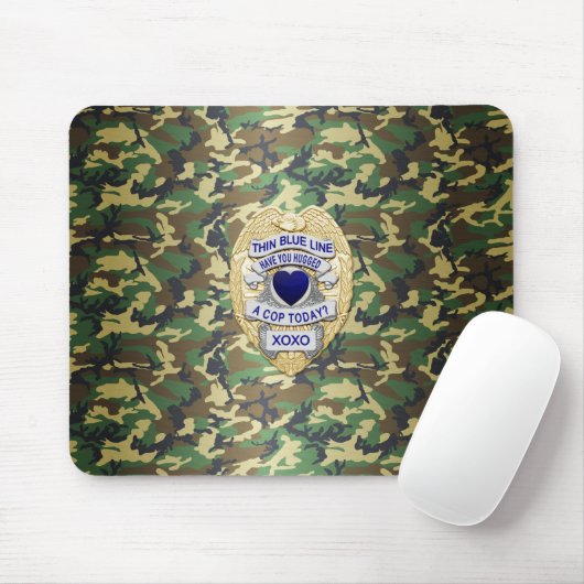Thin Blue Line Badge Muismat (Met muis)