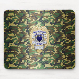 Thin Blue Line Badge Muismat