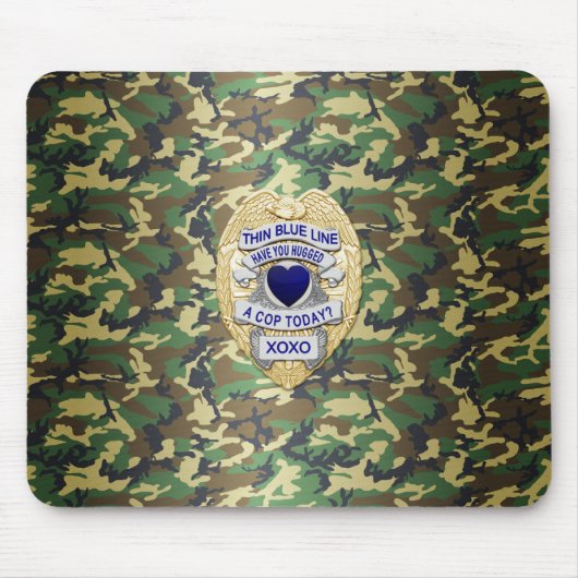 Thin Blue Line Badge Muismat (Voorkant)