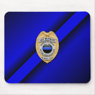 Thin Blue Line Badge Muismat
