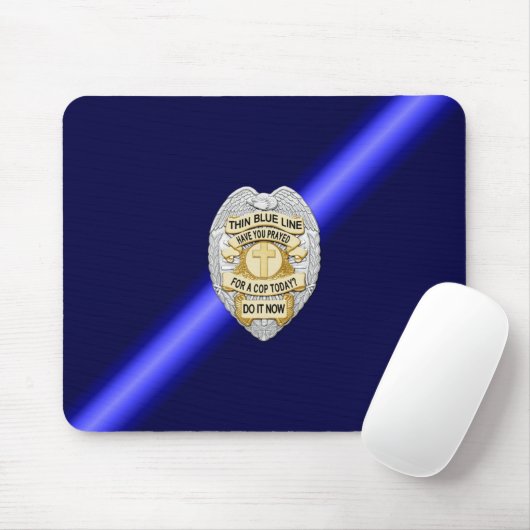 Thin Blue Line Badge Muismat (Met muis)