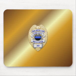 Thin Blue Line Badge Muismat