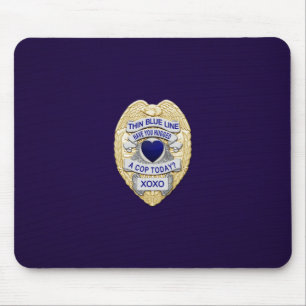 Thin Blue Line Badge Muismat