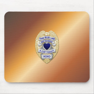 Thin Blue Line Badge Muismat