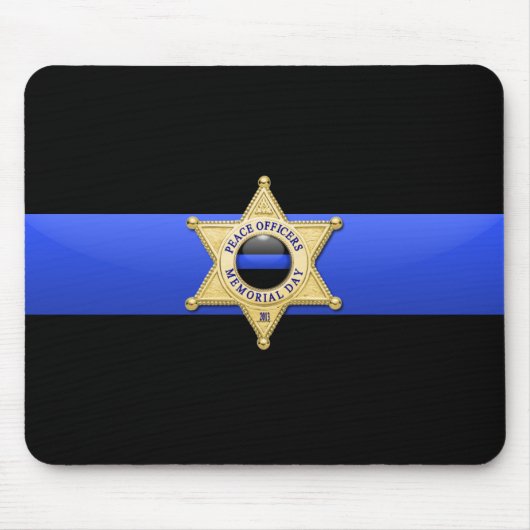 Thin Blue Line - Badge Muismat (Voorkant)
