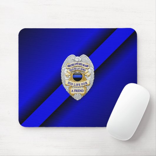 Thin Blue Line Badge Muismat (Met muis)