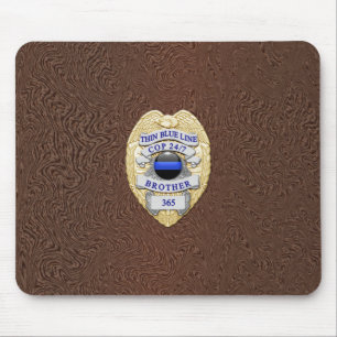 Thin Blue Line Badge Muismat