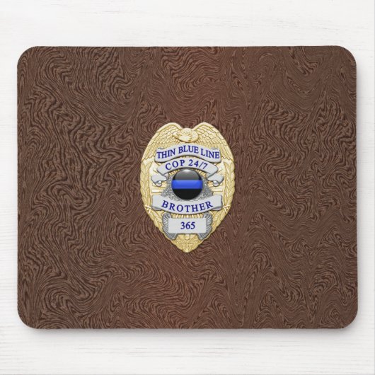 Thin Blue Line Badge Muismat (Voorkant)