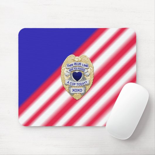 Thin Blue Line Badge Muismat (Met muis)
