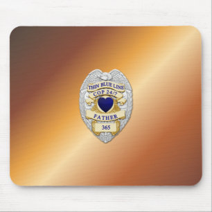 Thin Blue Line Badge Muismat