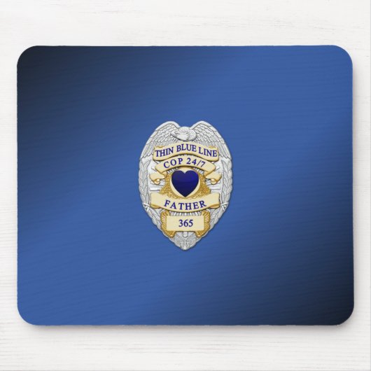 Thin Blue Line Badge Muismat (Voorkant)