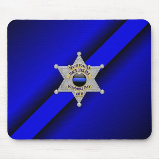 Thin Blue Line Badge Muismat (Voorkant)