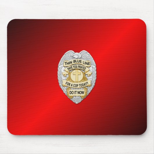 Thin Blue Line Badge Muismat (Voorkant)