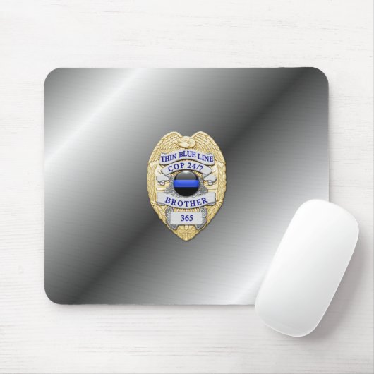 Thin Blue Line Badge Muismat (Met muis)