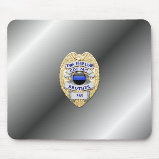 Thin Blue Line Badge Muismat (Voorkant)