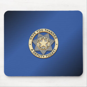 Thin Blue Line Badge Muismat