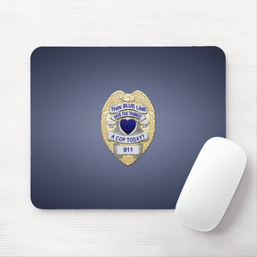 Thin Blue Line Badge Muismat (Met muis)