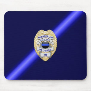 Thin Blue Line Badge Muismat