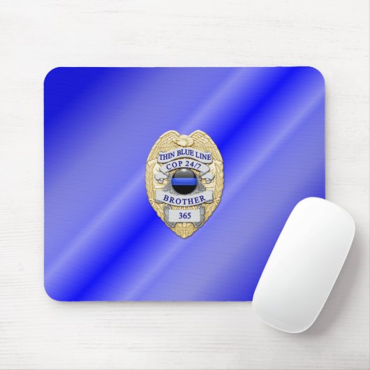 Thin Blue Line Badge Muismat (Met muis)