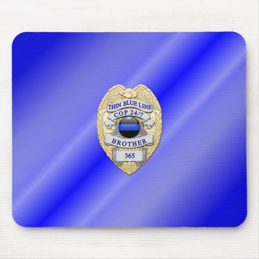 Thin Blue Line Badge Muismat (Voorkant)