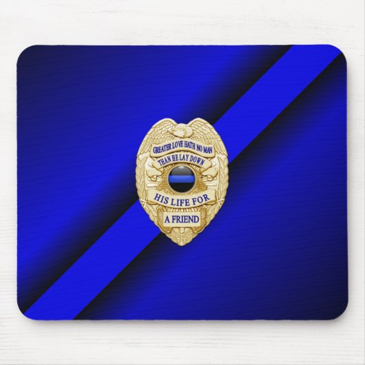 Thin Blue Line Badge Muismat (Voorkant)