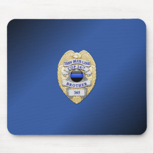 Thin Blue Line Badge Muismat