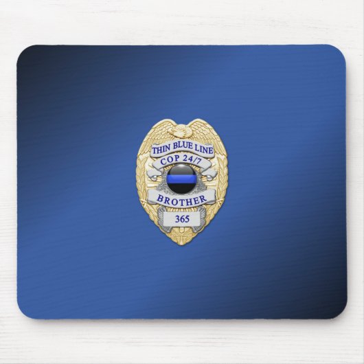 Thin Blue Line Badge Muismat (Voorkant)