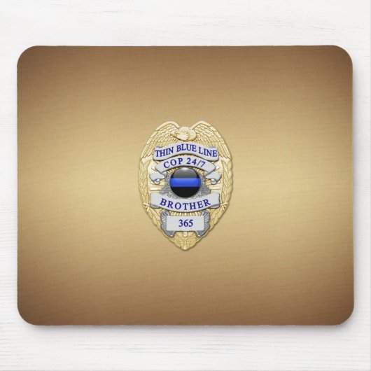 Thin Blue Line Badge Muismat (Voorkant)