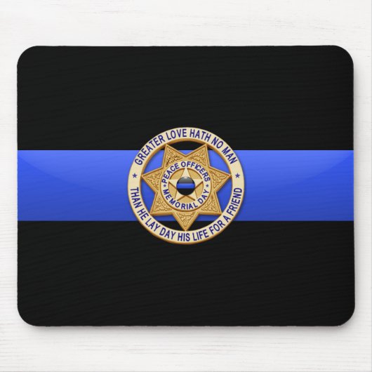 Thin Blue Line - Badge Muismat (Voorkant)