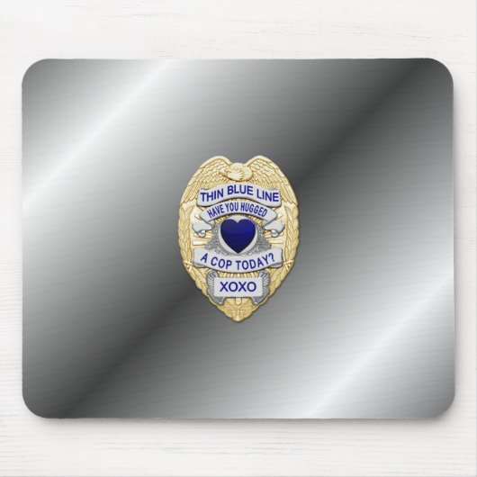 Thin Blue Line Badge Muismat (Voorkant)