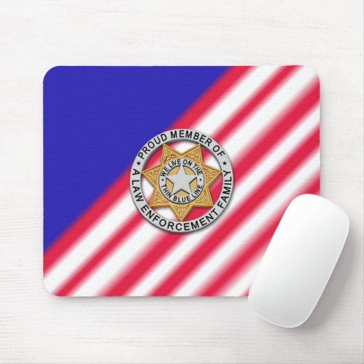 Thin Blue Line Badge Muismat (Met muis)