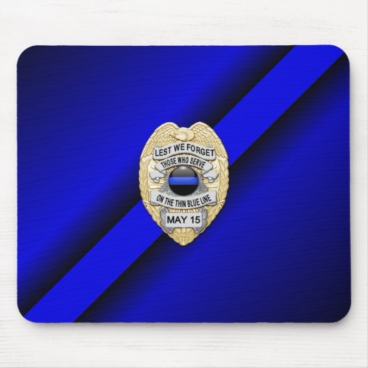 Thin Blue Line Badge Muismat (Voorkant)