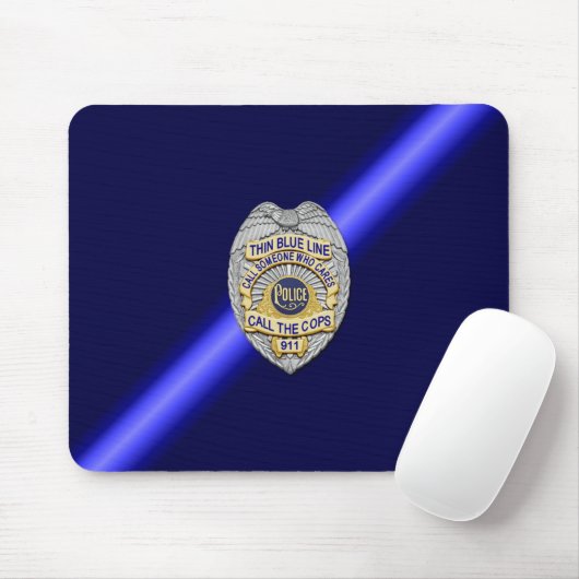 Thin Blue Line Badge Muismat (Met muis)