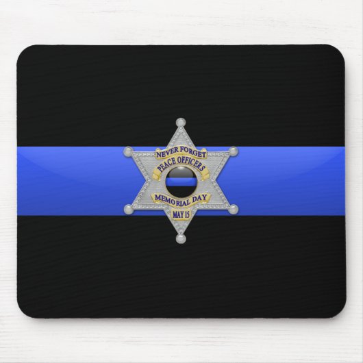 Thin Blue Line - Badge Muismat (Voorkant)