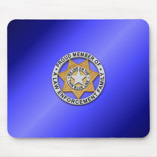 Thin Blue Line Badge Muismat (Voorkant)