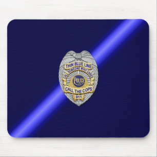 Thin Blue Line Badge Muismat