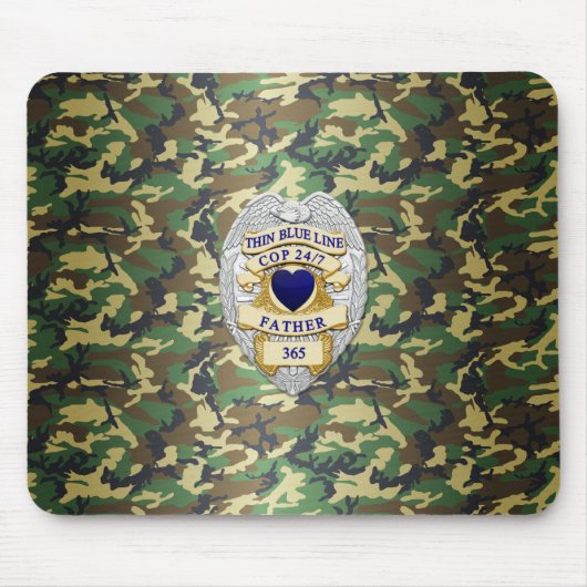 Thin Blue Line Badge Muismat (Voorkant)