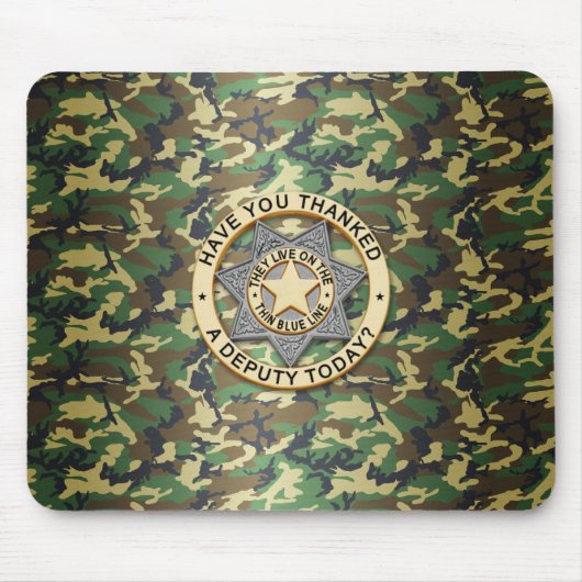 Thin Blue Line Badge Muismat (Voorkant)