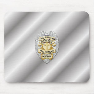 Thin Blue Line Badge Muismat