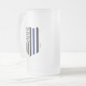 Thin Blue Line Badge, ondersteuning politie Matglas Bierpul (Voorkant links)