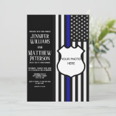 Thin Blue Line Badge Photo Insert Kaart (Staand voorkant)