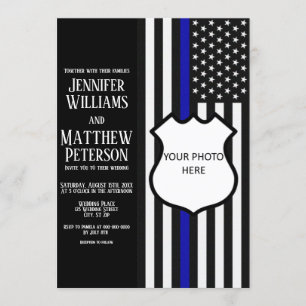 Thin Blue Line Badge Photo Insert Kaart
