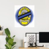 Thin Blue Line Badge Poster (Thuiskantoor)
